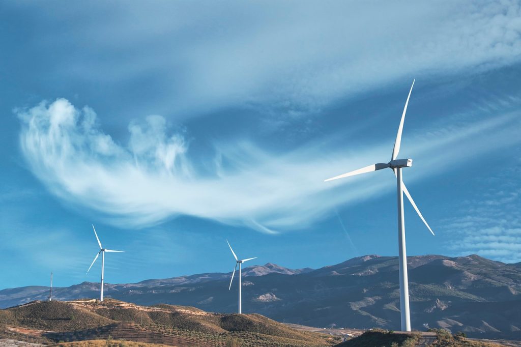 Wind mills, energy, clouds — The Role of AI in Environmental Sustainability: Tech for a Greener Future